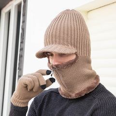 2pcs Knit Plus Teddy Line Hat for Autumn & Winter