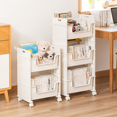 Movable Plastic Book Shelf Book Storage Rack Student Desk Shelf