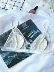 Contrast Lace Wireless Bra Cut Out Bra Women's Lingerie