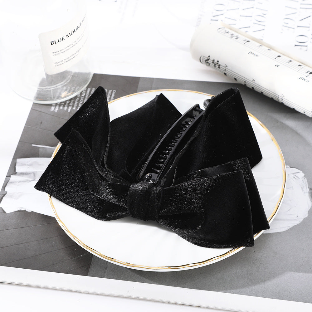 Velvet Bow Banana Clip Hair Clip Women Ponytail Barrette Hair Accessories