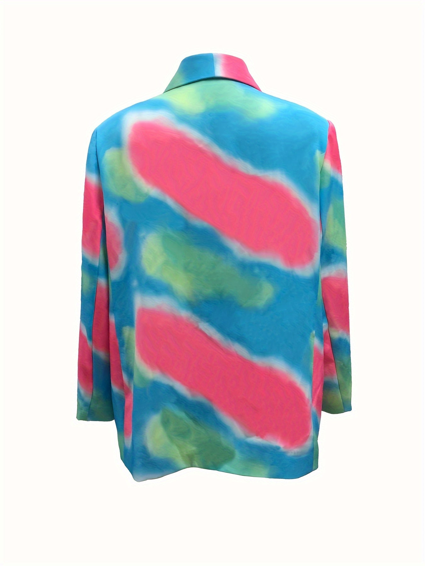 Women's Plus Tie Dye Long Sleeve Double Breast Button Blazer