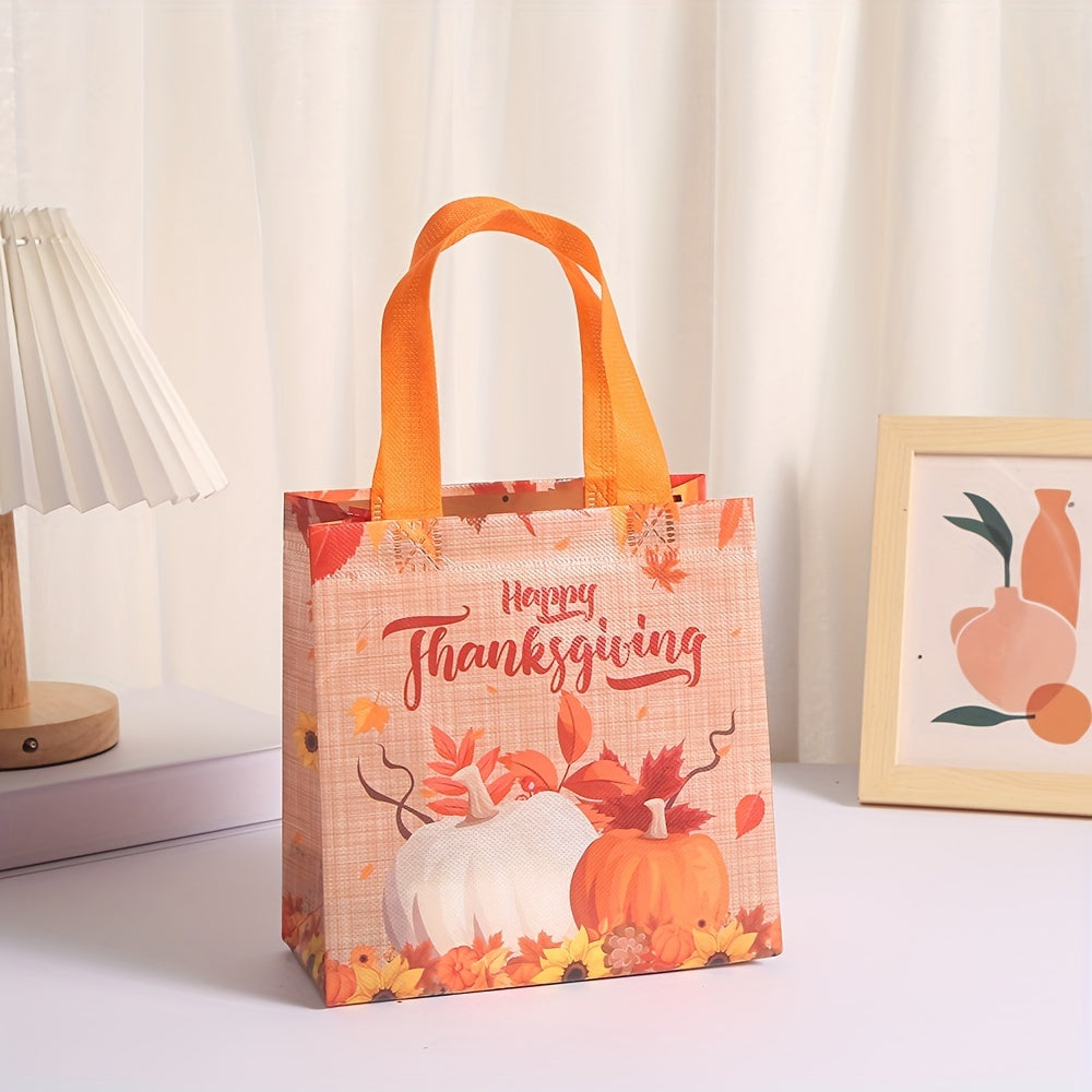 6pcs Fall Non Woven Bags Thanksgiving Gift Bags Thanksgiving Tote Bags