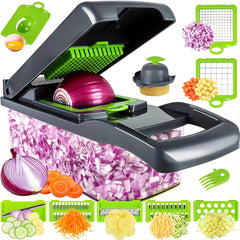 14 in 1 Vegetable Cutter Onion Mincer Chopper With Container