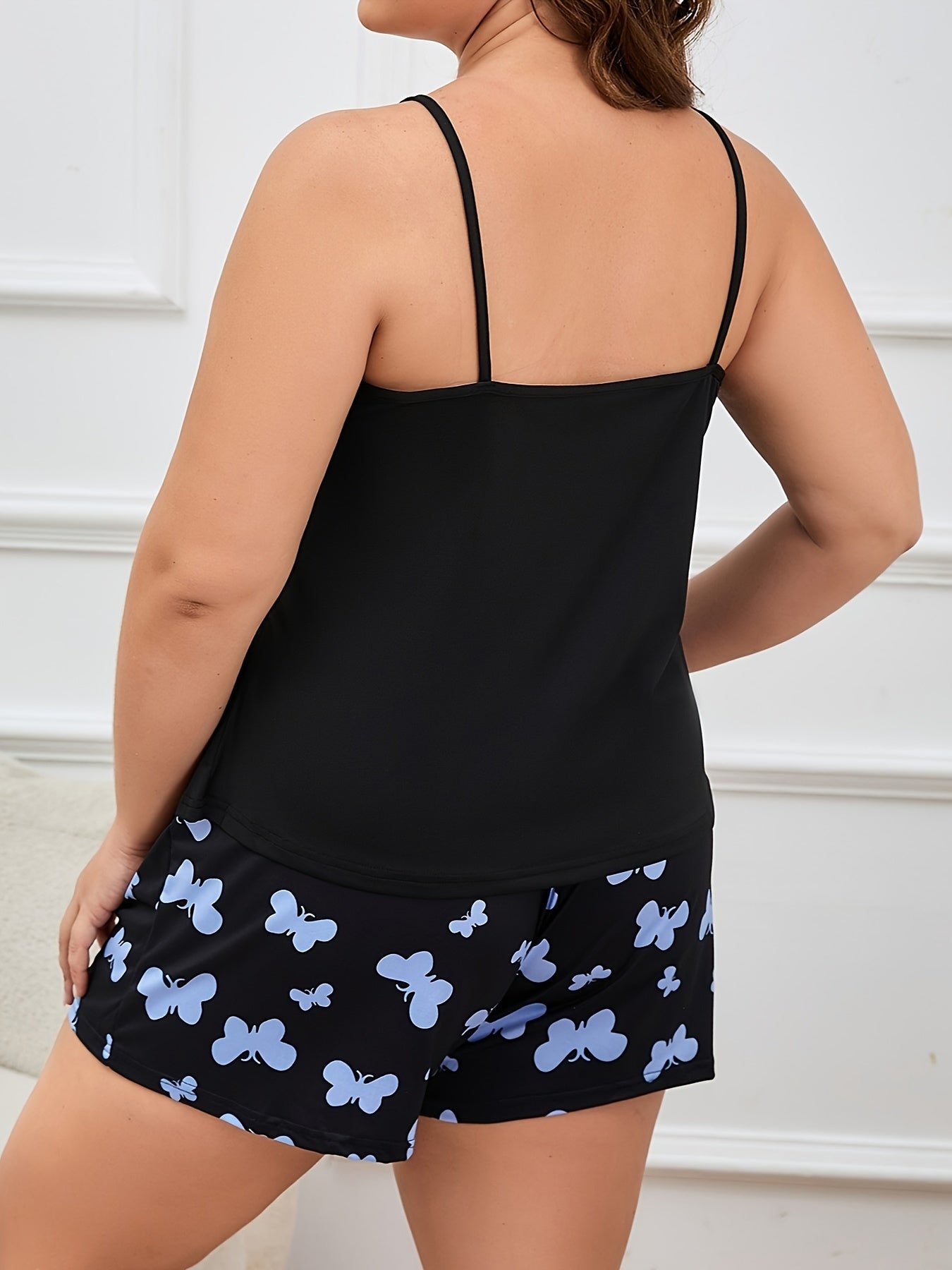  Butterfly Print Cami Top & Shorts Set