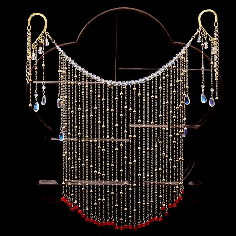 Hanfu Ancient Style Veil Tassel Ears Costume Cover Face Jewelry