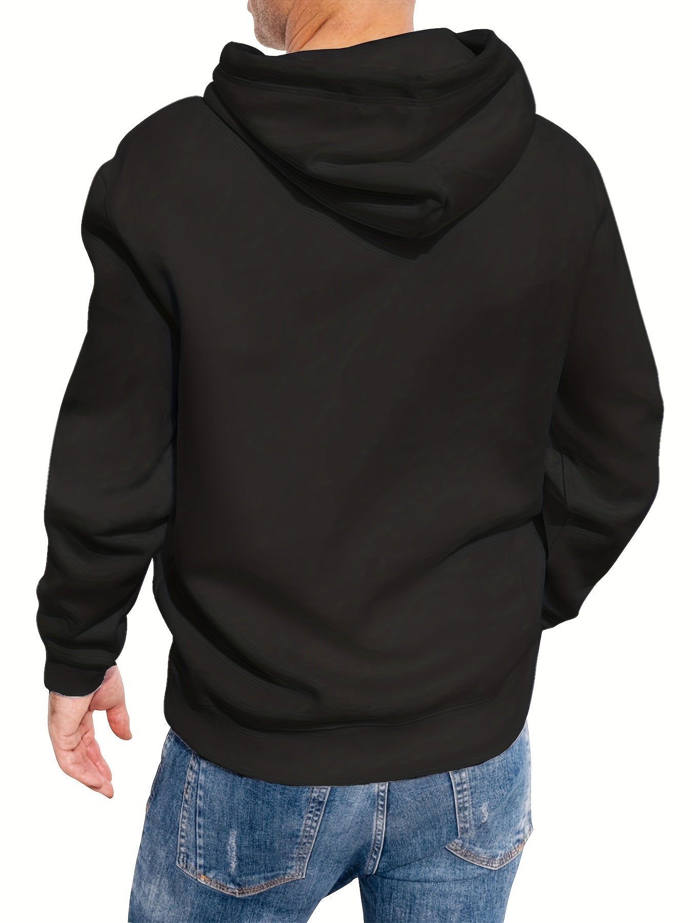 Men's Rock & Game Controller Print Hoodie Casual Stretch Hooded Sweatshirt