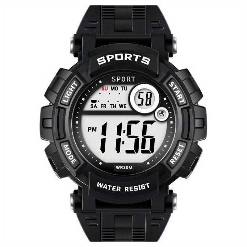 Boys Girls Teen Casual Digital Silicone Watch Multifunctional Electronic Gift