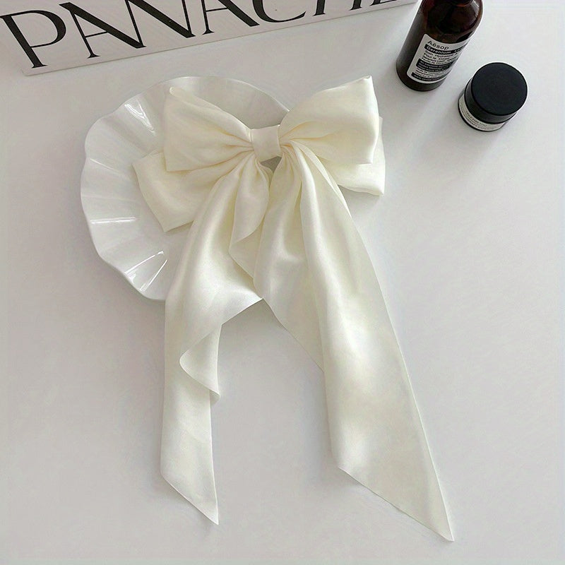 Huge Bow Hair Clip Long Streamer Duck Billed Clip Sweet Hair Accessory