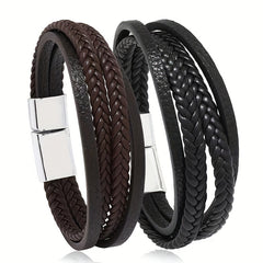 Men's Vintage Weave PU Leather Bracelet