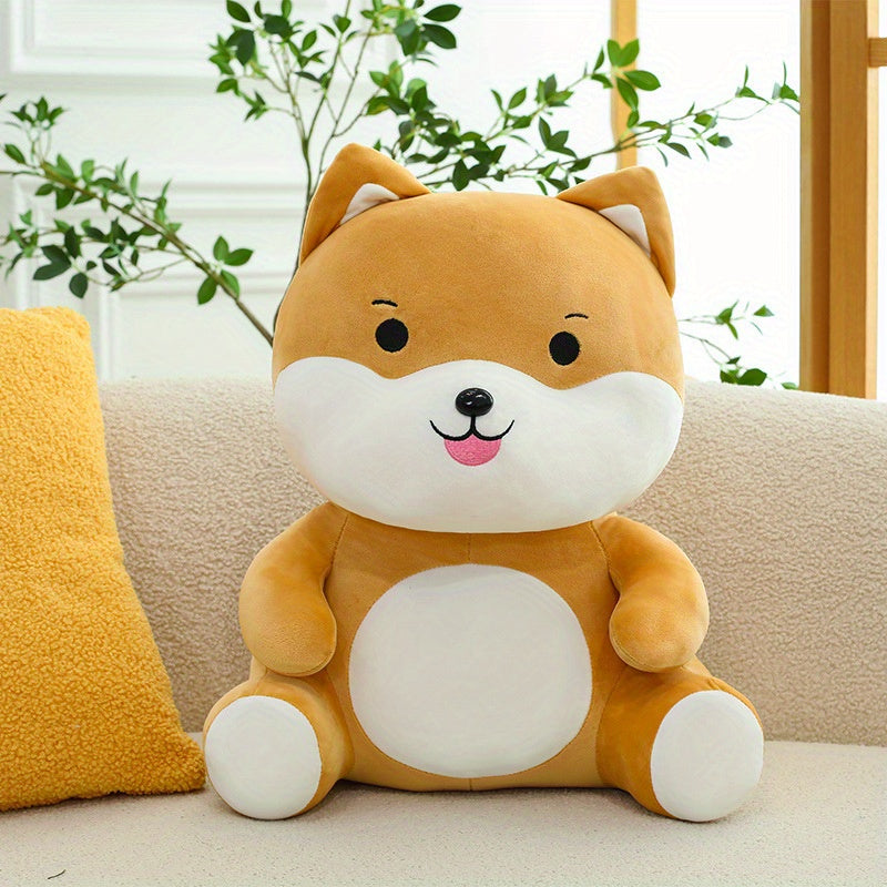 13.78in Shiba Inu Plush Toy Warm Brown Grinning