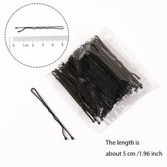 100pcs Metal Bobby Pin Solid Side Clip Hair Accessories