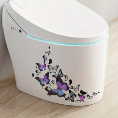 Colorful Butterfly Toilet Sticker, Decorative Waterproof PVC Wall Sticker