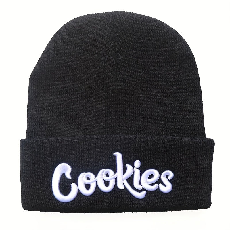 Letter Embroidery Cotton Beanie Solid Knit Hat Hip Hop Unisex Couple Skull Hats