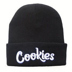 Letter Embroidery Cotton Beanie Solid Knit Hat Hip Hop Unisex Couple Skull Hats
