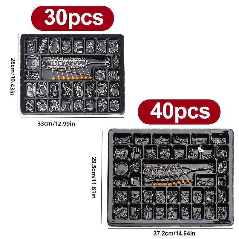 30pcs Puzzle Unlocking Tool Set Nine Link Chain Kongming Lock & Luban's Locks Ad