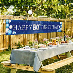 80th Birthday Banner & Yard Signs - Indoor/Outdoor Party Decorations