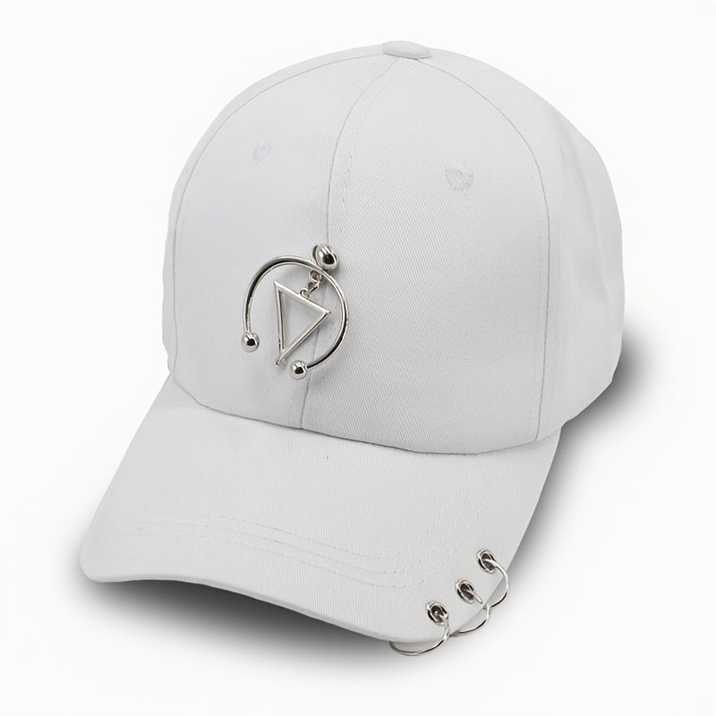 Men's Hip Hop Hat With Three Ring Iron Buckle