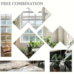 4pcs HD Acrylic Right Angle Mirror Sticker for Home and Office Walls