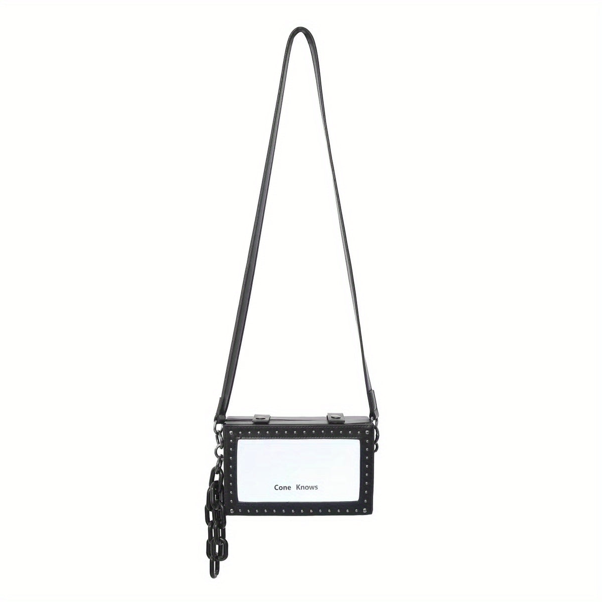 Shoulder Bag Luminous Crossbody Bag With Rivets Faux Leather Purse