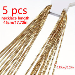5pcs Stainless Steel Chain DIY Bracelet Necklace Anklet Jewelry