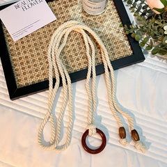 Vintage Wood Beads Tassel Waistband