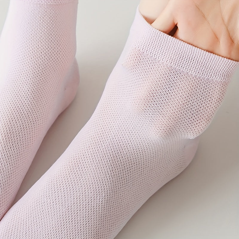 6 Pairs Solid Mesh Socks Women's Stockings