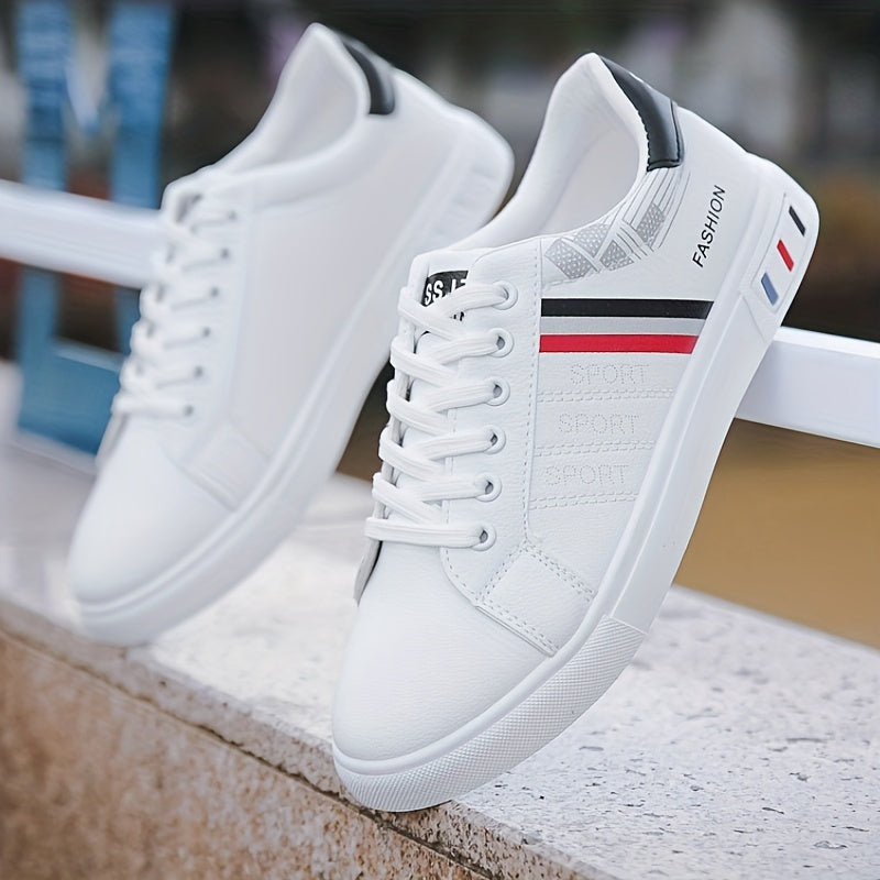 Men's Stripped Lace Up Sneakers Casual Walking Shoes