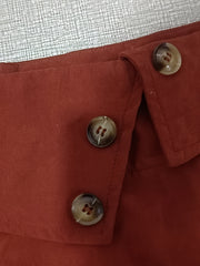  Casual Skirt Women's Solid Button High Rise A line Swing
