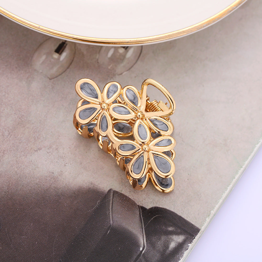 Metal Flower Hair Claw Clips for Thin Hair Styling