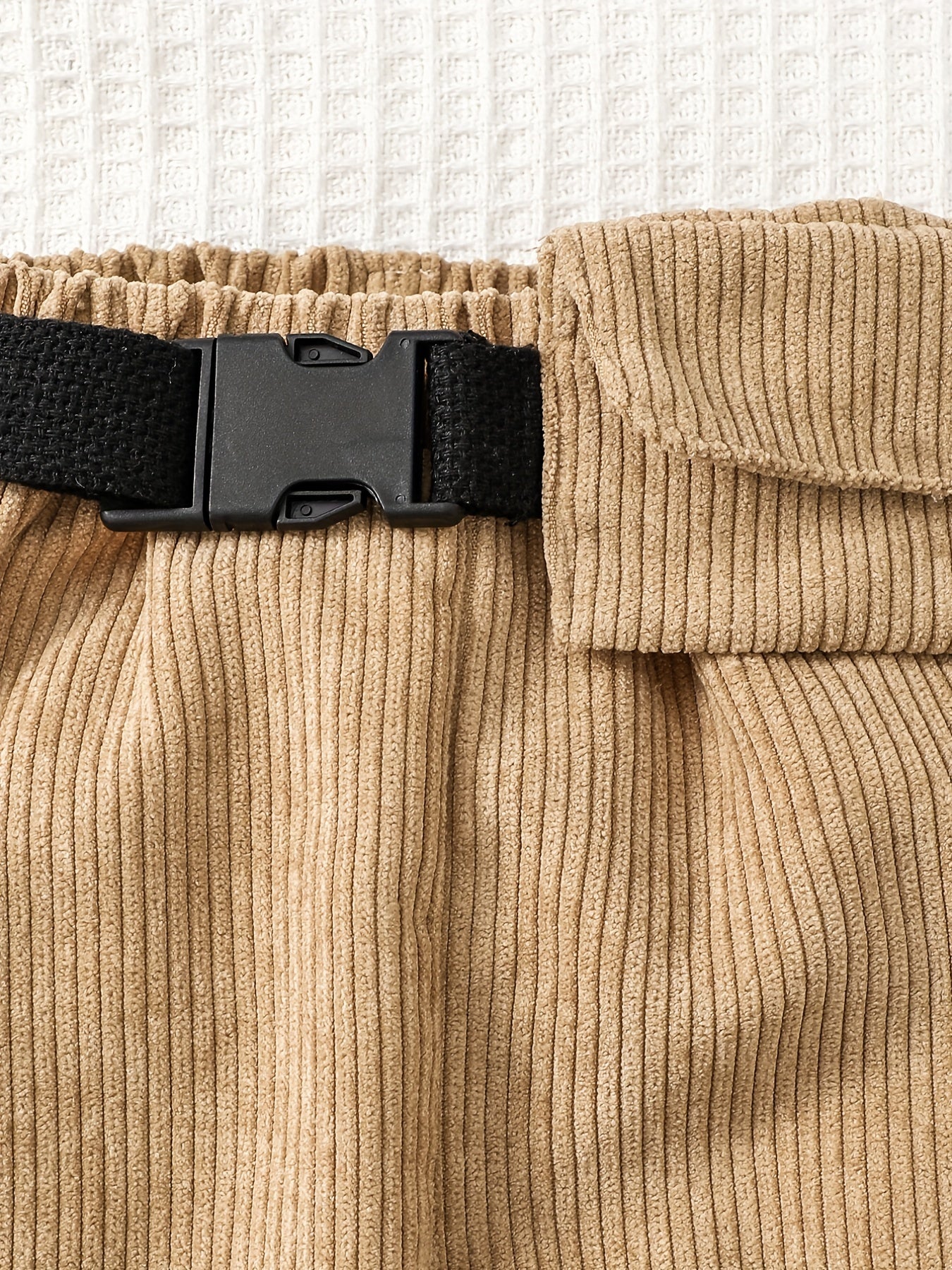 Boys Corduroy Long Pants With Waist Bag