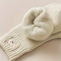 7 Pairs Cartoon Bear Print Socks Mid Tube Stockings