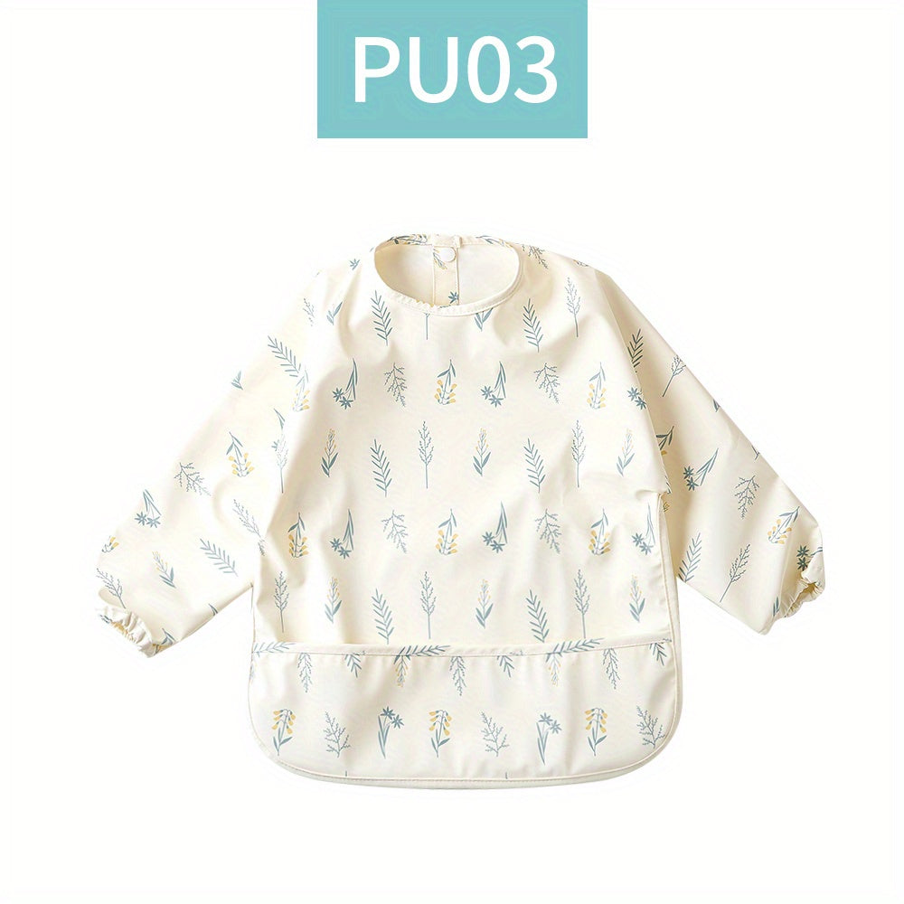 Long Sleeve Waterproof Baby Bib Easy Cleaning Anti Dirt