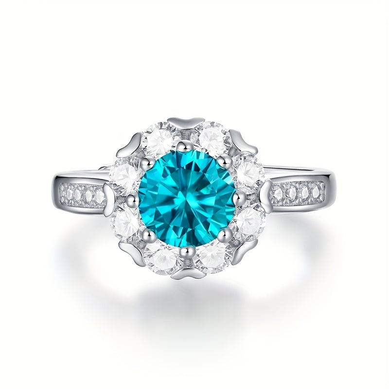 1ct Moissanite Silvery Wedding Band For Women