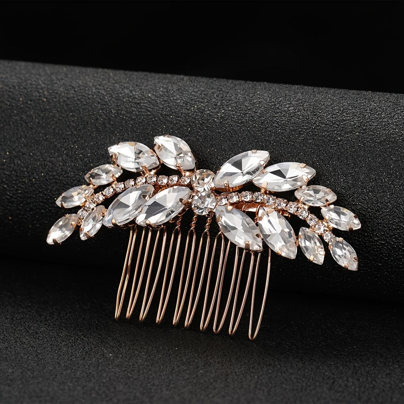 Emerald Green Rhinestone Hair Side Comb Tiara