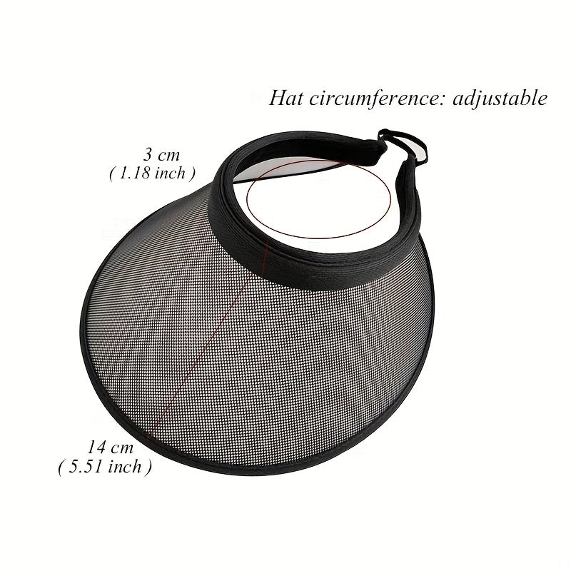 Summer Photochromic Visor Hat Mesh Wide Brim UV Protection Sun Hat for Women