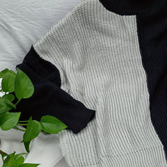  Colorblock High Neck Sweater Women's Plus Medium Stretch