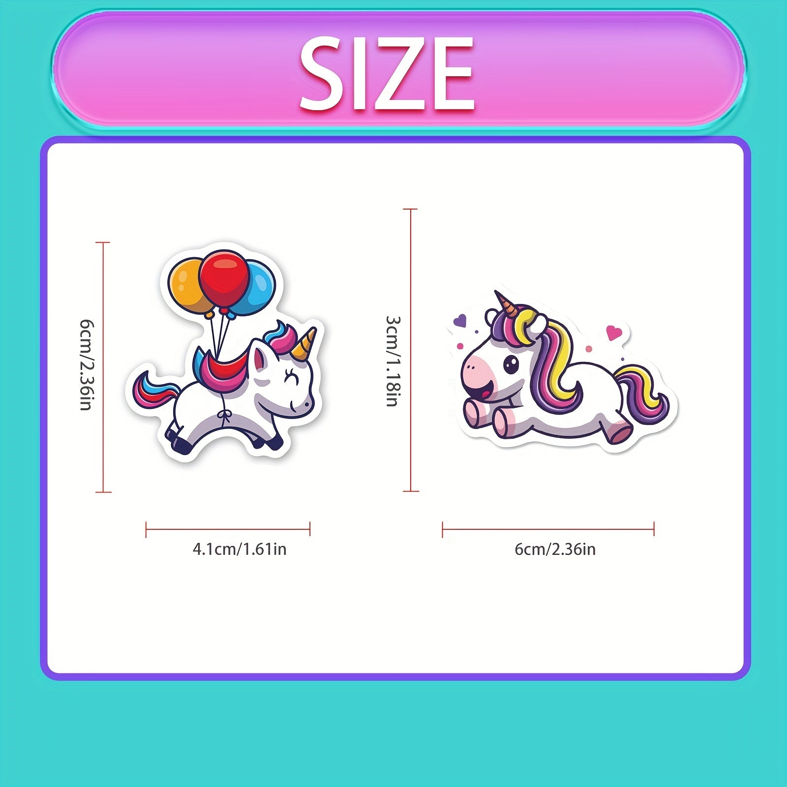 50pcs Unicorn Stickers Waterproof Vinyl Stickers Pack For Adults