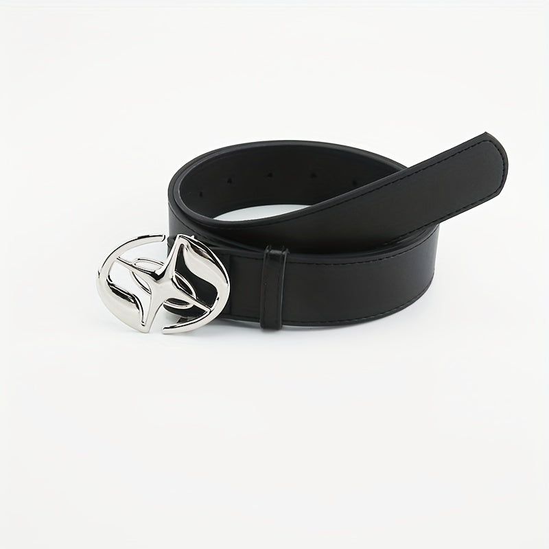Oval Cross Metal Buckle Belt Casual Jeans Belt Unisex