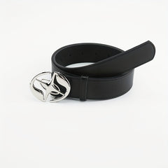 Oval Cross Metal Buckle Belt Casual Jeans Belt Unisex