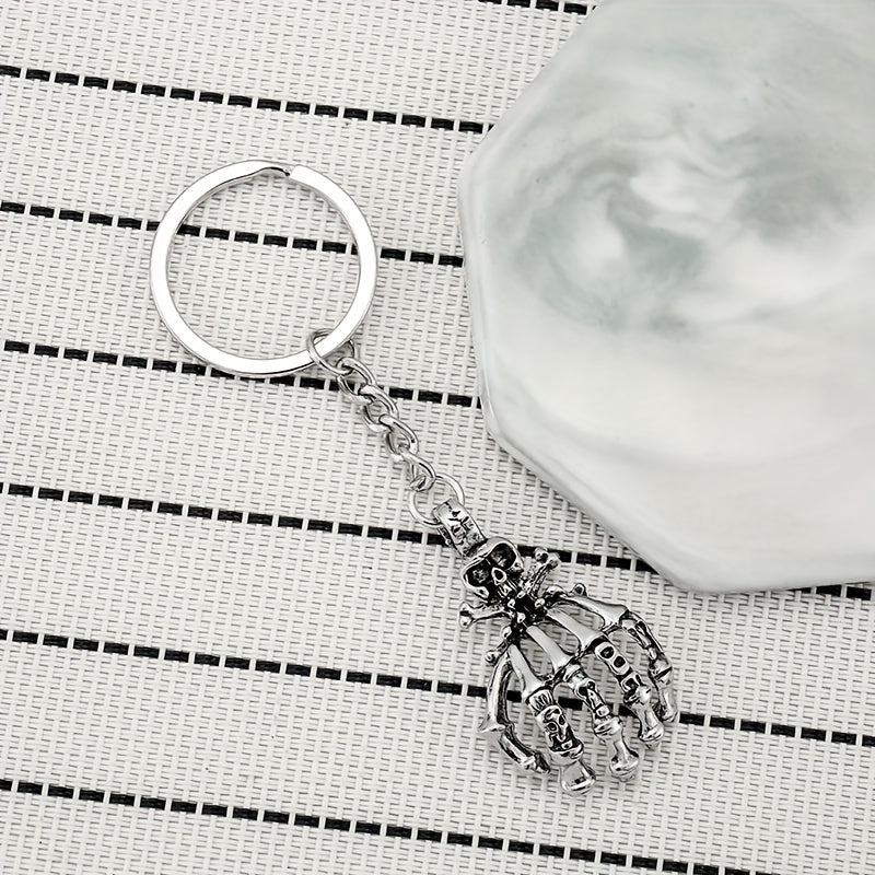 Skull Palm Keychain Metal Keychain Pendant Halloween Gift