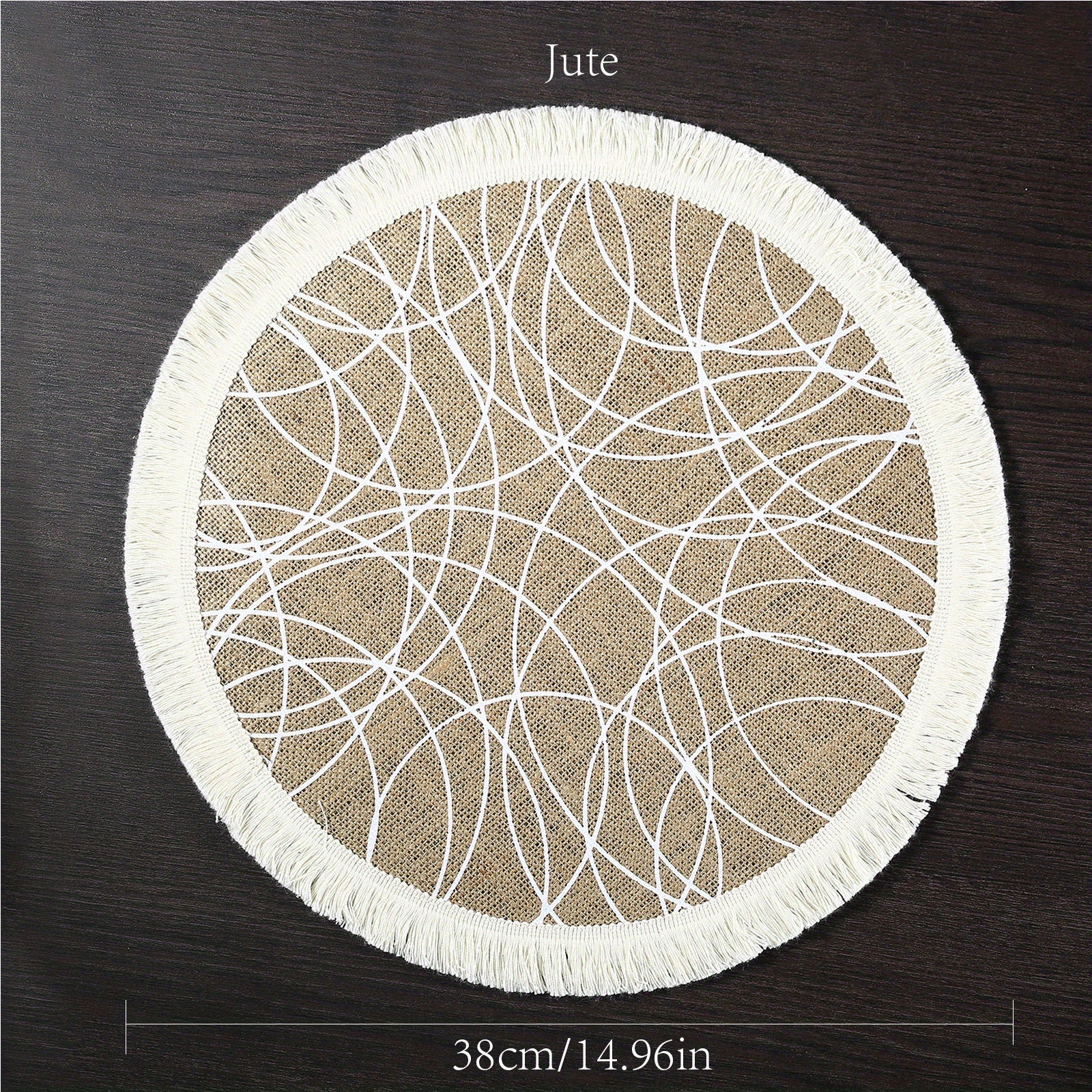 Boho Jute Placemat Tassel Waterproof Dustproof Anti Scalding