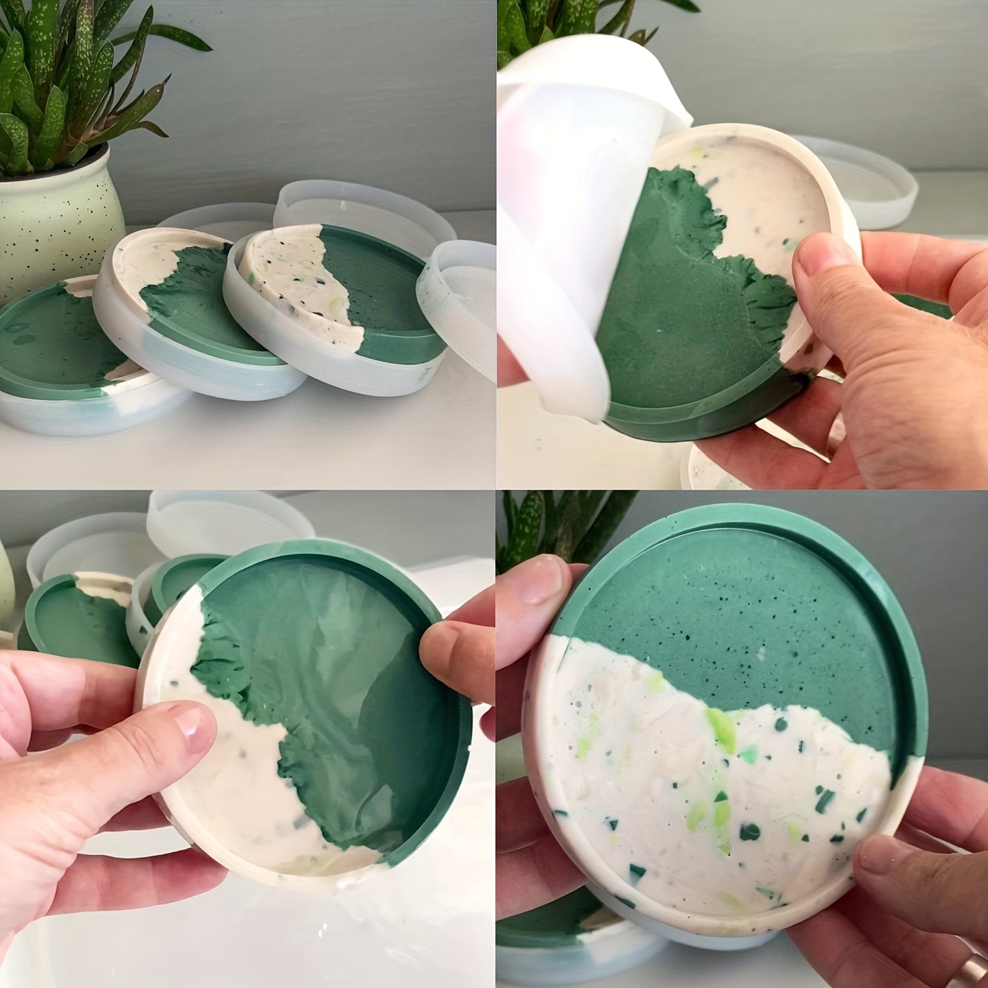 DIY Round Coaster Silicone Mold for Resin Cement