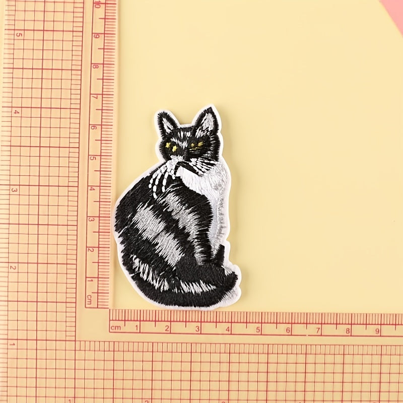 4pcs Cat Embroidery Patches Fabric Art DIY Clothes Accessories