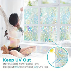 Privacy Window Film Stained Glass Decor Static Non Adhesive
