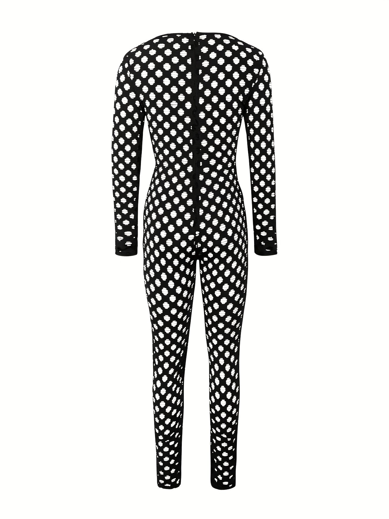 Long Sleeve Skinny Jumpsuit Crew Neck