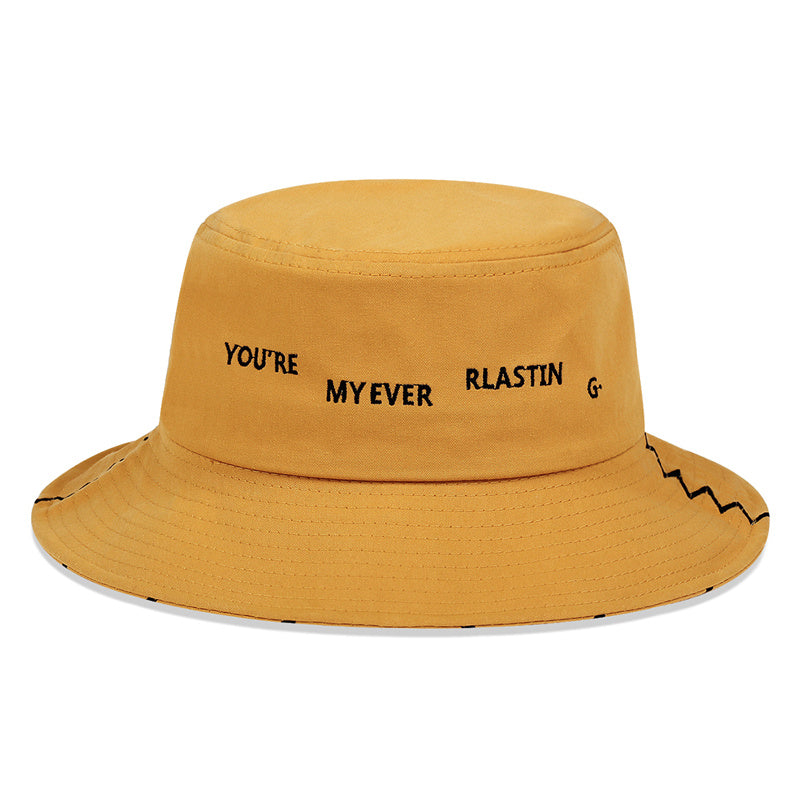 Embroidery Bucket Hat Women Men Unisex