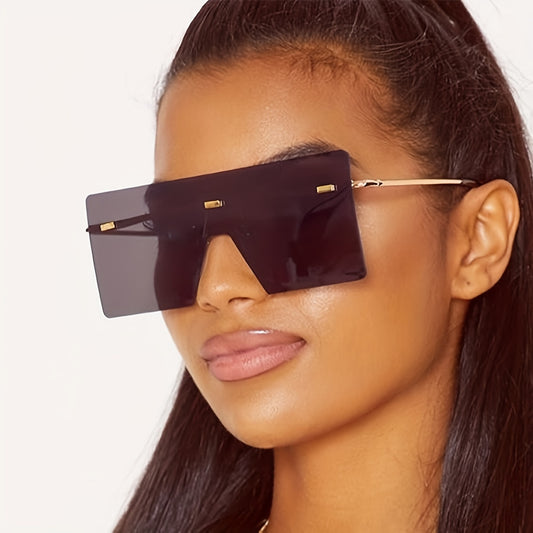 Oversized Square Sunglasses Mirror Lens UV400