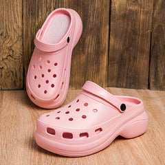 Women's Solid Clogs Casual Hollow Out Platform Shoes