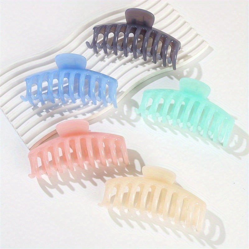 5pcs Frosted Hair Claw Women's Shark Claw Combination Set