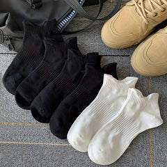 6 Pairs Solid Ankle Socks for Women, Comfy & Breathable Sports Stockings
